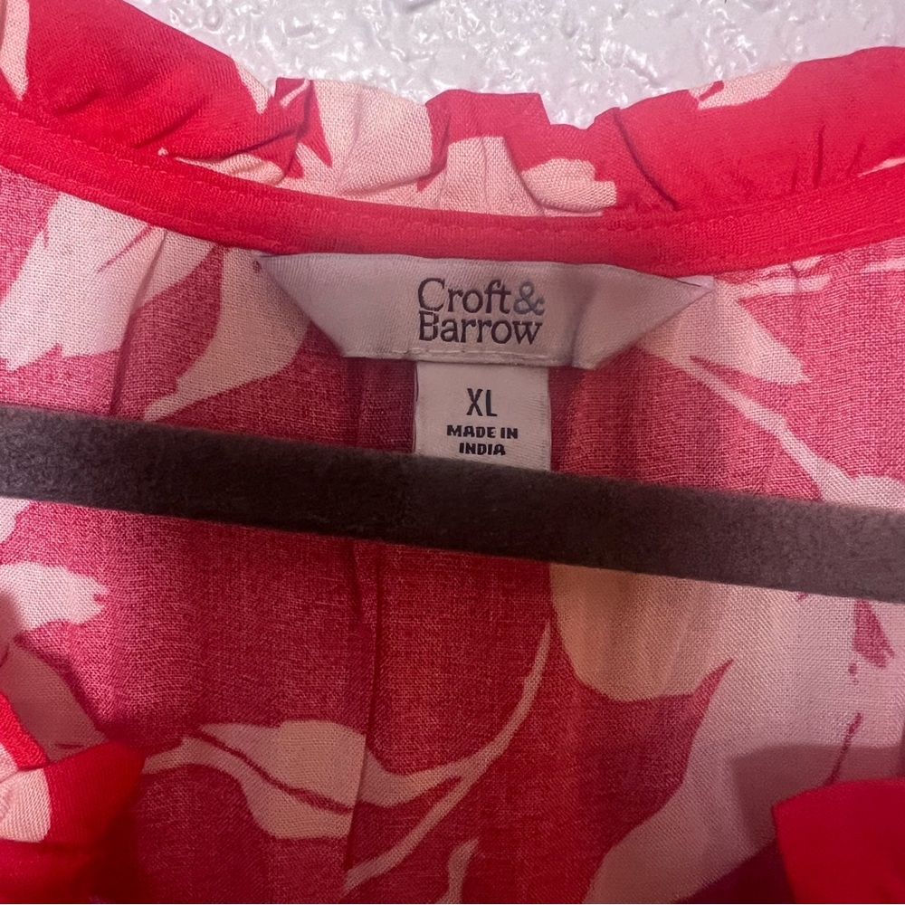 Croft & Barrow Red Floral Long Sleeve Dress - Picture 3 of 5